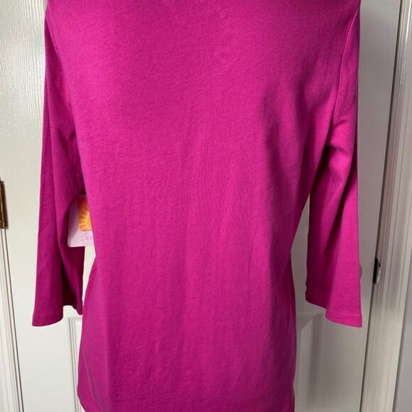 SUN BAY V-neck Small Women’s Top with 3/4 Sleeve and embellished Anchor in front - Picture 7 of 9